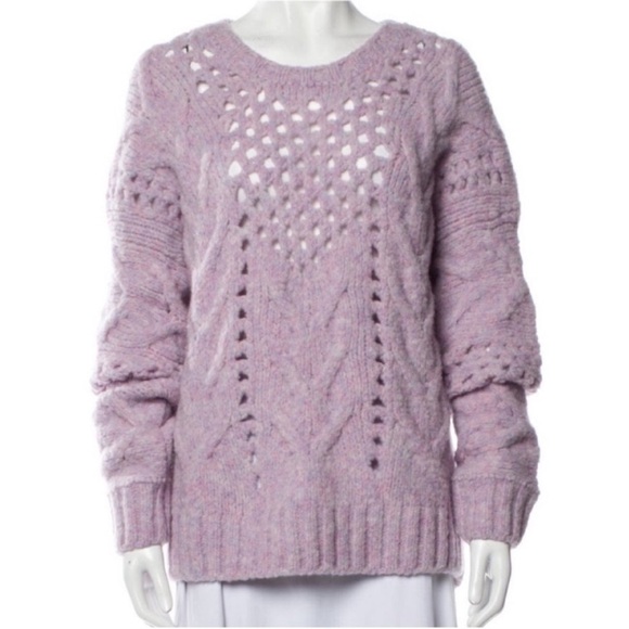 IRO Sweaters - IRO Fordan scoop neck open knit lavender wool blend purple sweater M EUC